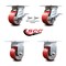 Service Caster 4 Inch Red Poly on Cast Iron Caster Brakes/Swivel Locks and 2 Rigid SCC, 2PK SCC-35S420-PUR-RS-SLB-BSL-2-R-2 - alternate 1